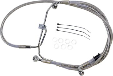 FRONT BRAKE LINE STAINLESS STEEL EXTENDED 8"