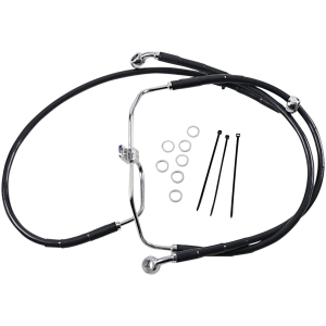 FRONT BRAKE LINE BLACK VINYL COATED STAINLESS STEEL EXTENDED 4"