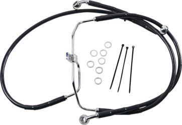 FRONT BRAKE LINE BLACK VINYL COATED STAINLESS STEEL EXTENDED 4"