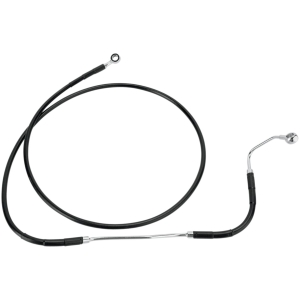 FRONT UPPER BRAKE LINE BLACK VINYL COATED STAINLESS STEEL EXTENDED 4"