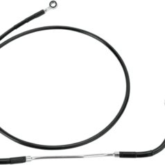 FRONT UPPER BRAKE LINE BLACK VINYL COATED STAINLESS STEEL EXTENDED 8"