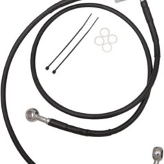 REAR BRAKE LINE BLACK VINYL COATED STAINLESS STEEL EXTENDED 2"