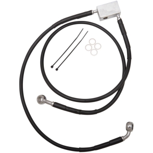 REAR BRAKE LINE BLACK VINYL COATED STAINLESS STEEL EXTENDED 2"