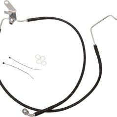 REAR BRAKE LINE BLACK VINYL COATED STAINLESS STEEL EXTENDED 2"
