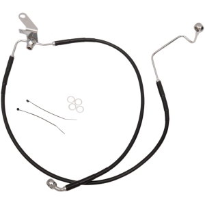 REAR BRAKE LINE BLACK VINYL COATED STAINLESS STEEL EXTENDED 2"