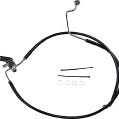 REAR BRAKE LINE BLACK VINYL COATED STAINLESS STEEL EXTENDED 3"