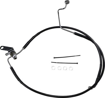 REAR BRAKE LINE BLACK VINYL COATED STAINLESS STEEL EXTENDED 3"