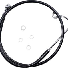BRAKE LINE STAINESS STEEL BLACK COATED FRONT/UPPER EXTENDED +10"