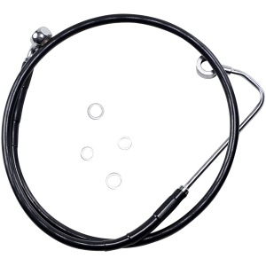 BRAKE LINE STAINESS STEEL BLACK COATED FRONT/UPPER EXTENDED +10"