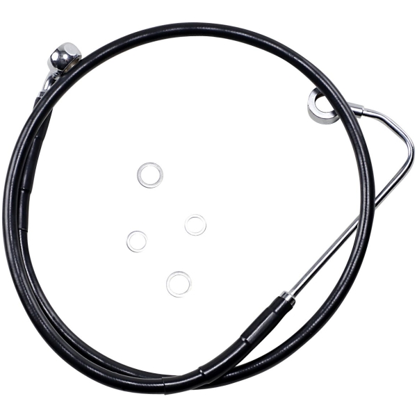 BRAKE LINE STAINESS STEEL BLACK COATED FRONT/UPPER EXTENDED +10"