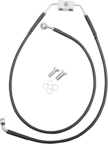 BRAKE LINE STAINESS STEEL BLACK COATED FRONT/UPPER/LOWER EXTENDED +4"
