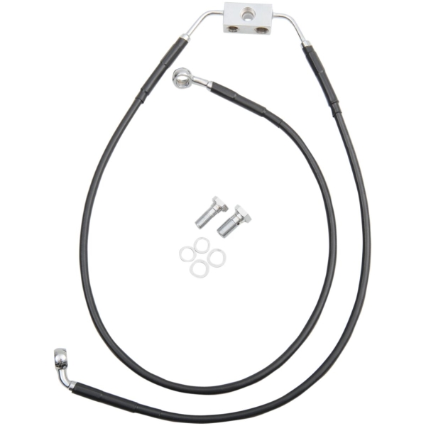BRAKE LINE STAINESS STEEL BLACK COATED FRONT/UPPER/LOWER EXTENDED +4"