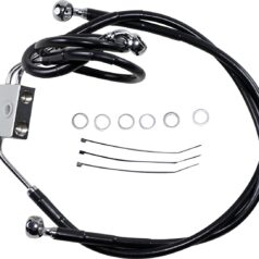 BRAKE LINE STAINESS STEEL BLACK COATED FRONT/UPPER/LOWER EXTENDED +2"