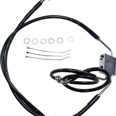 BRAKE LINE STAINESS STEEL BLACK COATED FRONT/UPPER/LOWER EXTENDED +6"