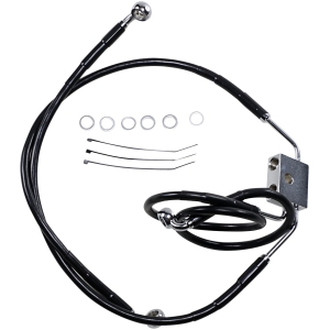 BRAKE LINE STAINESS STEEL BLACK COATED FRONT/UPPER/LOWER EXTENDED +6"