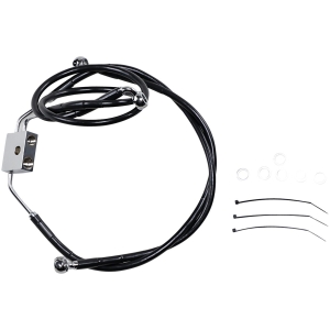 BRAKE LINE STAINESS STEEL BLACK COATED FRONT/UPPER/LOWER EXTENDED +10"