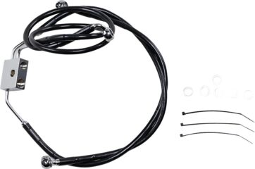 BRAKE LINE STAINESS STEEL BLACK COATED FRONT/UPPER/LOWER EXTENDED +10"