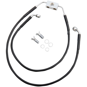 BRAKE LINE STAINESS STEEL BLACK COATED FRONT/UPPER/LOWER EXTENDED +6"