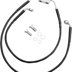 BRAKE LINE STAINESS STEEL BLACK COATED FRONT/UPPER/LOWER EXTENDED +8"