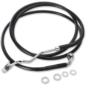 BRAKE LINE KIT EXTENDED UPPER FRONT LENGTH BLACK VINYL/STAINLESS STEEL + 6"
