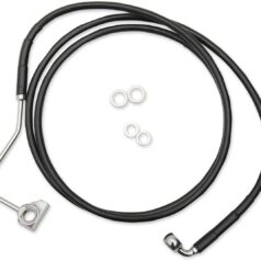 BRAKE LINE KIT EXTENDED UPPER FRONT LENGTH BLACK VINYL/STAINLESS STEEL + 8"