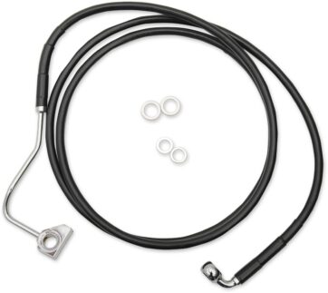 BRAKE LINE KIT EXTENDED UPPER FRONT LENGTH BLACK VINYL/STAINLESS STEEL + 8"