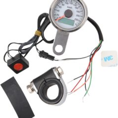 220 KM/H WHITE FACE PROGRAMMABLE MINI ELECTRONIC SPEEDOMETER WITH ODOMETER/TRIPMETER 1.87"