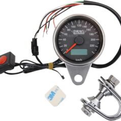 220 KM/H BLACK FACE PROGRAMMABLE MINI ELECTRONIC SPEEDOMETER WITH ODOMETER/TRIPMETER 2.37"