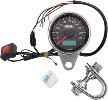 220 KM/H BLACK FACE PROGRAMMABLE MINI ELECTRONIC SPEEDOMETER WITH ODOMETER/TRIPMETER 2.37"