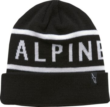 BEANIE CUFF WORDY BLK/WHT O/S