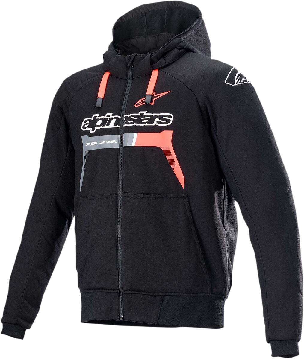 JACKET HOOD CHROME BK/RD S