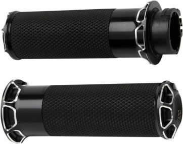 GRIPS BEVELED FUSION THROTTLE BY WIRE BLACK