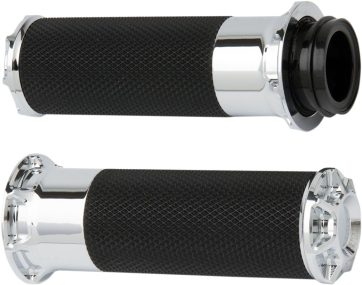 GRIPS BEVELED FUSION THROTTLE BY CABLE CHROME