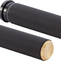 GRIPS FUSION KNURLED THROTTLE BY WIRE BLACK BRASS ENDCAP