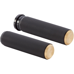 GRIPS FUSION KNURLED THROTTLE BY WIRE BLACK BRASS ENDCAP