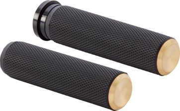 GRIPS FUSION KNURLED THROTTLE BY WIRE BLACK BRASS ENDCAP