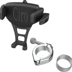 Phone Holder - Constrictor - Black - Chrome 1-1/8"/1-1/4" Handlebar Mount