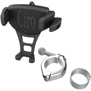 Phone Holder - Constrictor - Black - Chrome 1-1/8"/1-1/4" Handlebar Mount
