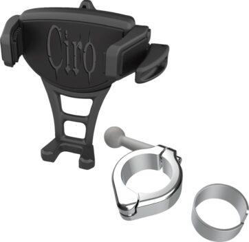 Phone Holder - Constrictor - Black - Chrome 1-1/8"/1-1/4" Handlebar Mount