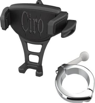 Phone Holder - Constrictor - Black - Chrome 1-1/2" Handlebar Mount