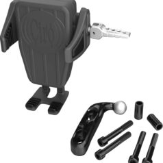 Phone Holder - Cybercharger® - Gen 2 - Black - Chrome Offset Perch Mount