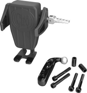 Phone Holder - Cybercharger® - Gen 2 - Black - Chrome Offset Perch Mount