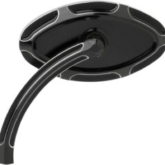 MIRROR CAT EYE BEVELED SHORT STEM LEFT BLACK