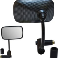 MIRROR 7/8" BAR END RECTANGULAR CARBON FIBRE LOOK