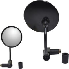 MIRROR 7/8" BAR END ROUND BLACK