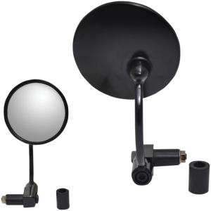 MIRROR 7/8" BAR END ROUND BLACK