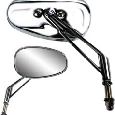 MIRROR BILLET MINI OVAL SHORT STEM CHROME