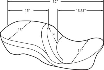 SEAT LARGE TOURING DOUBLE DIAMOND STITCH THAT ACCEPT FRAME MOUNTED BACKRESTS - Bild 2