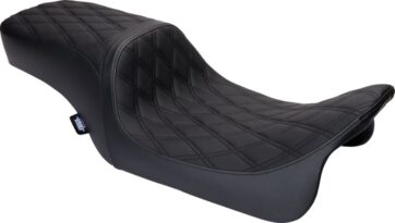 Seat Predator 2-Up Vinyl Dbl Diamond Blk Stitch FLH 2008-23