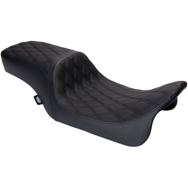 Seat Predator 2-Up Vinyl Dbl Diamond Blk Stitch FLH 2008-23